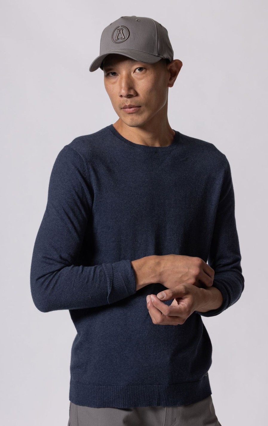 Men'S Alchemy Equipment | 12Gg Cotton Cashmere Ls Jersey Navy Marle