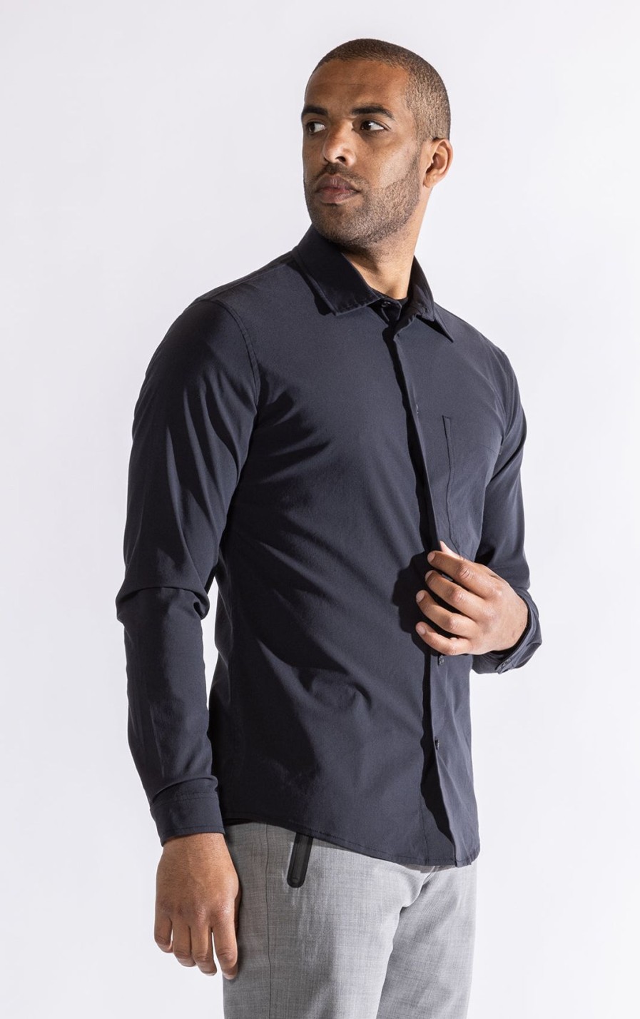 Men'S Alchemy Equipment | Stretch Summer Wool Shirt Black