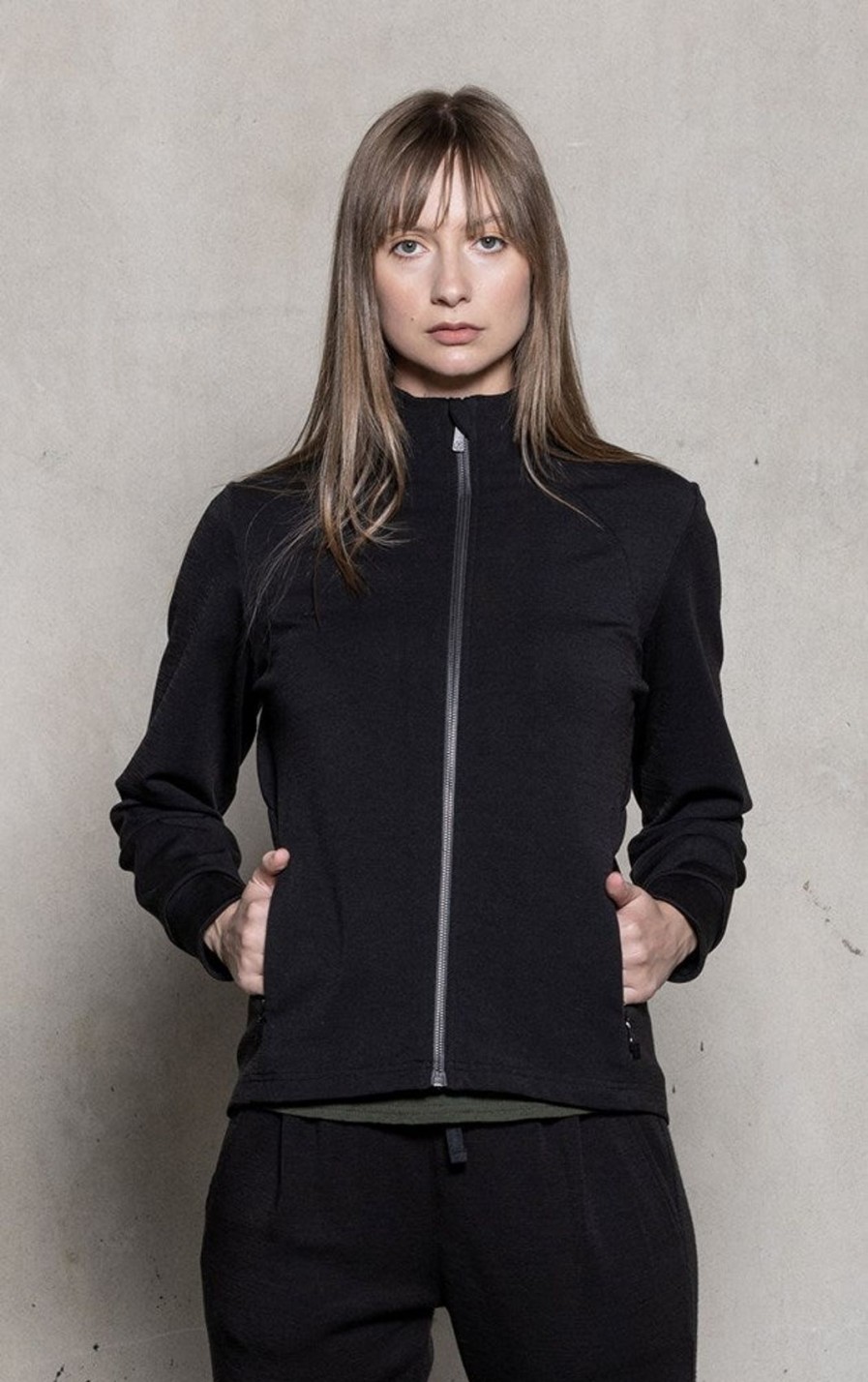 Women'S Alchemy Equipment | Merino+ Zip Up Black