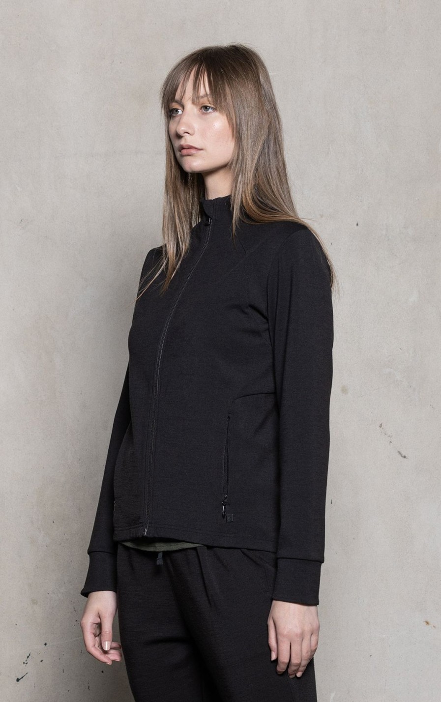 Women'S Alchemy Equipment | Merino+ Zip Up Black