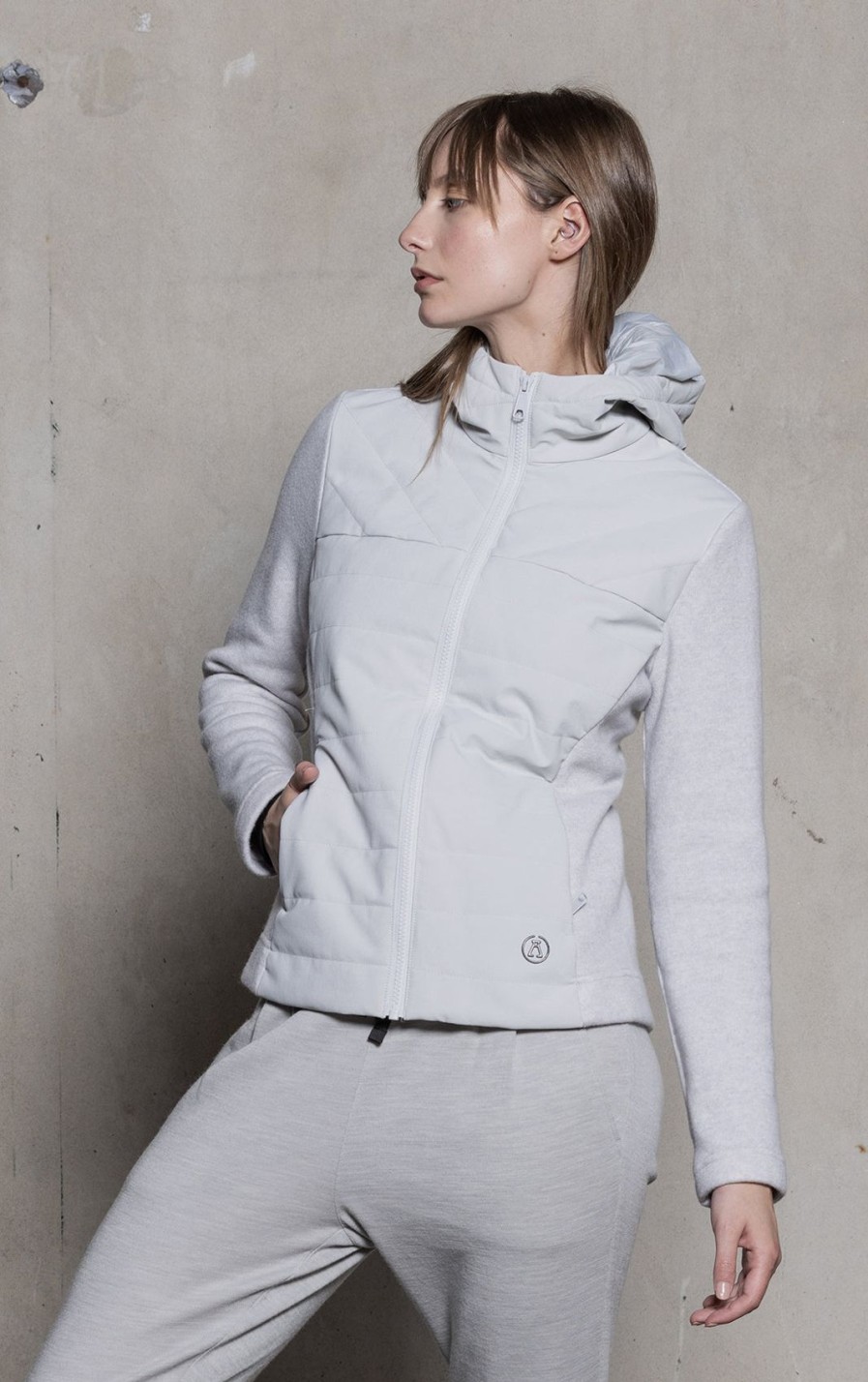 Women'S Alchemy Equipment | Tecnowool Hybrid Hoody Silver Grey